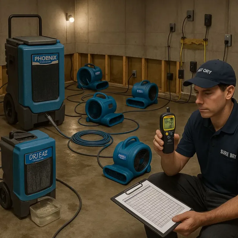 Structural Drying and Dehumidification process in Dilley, TX